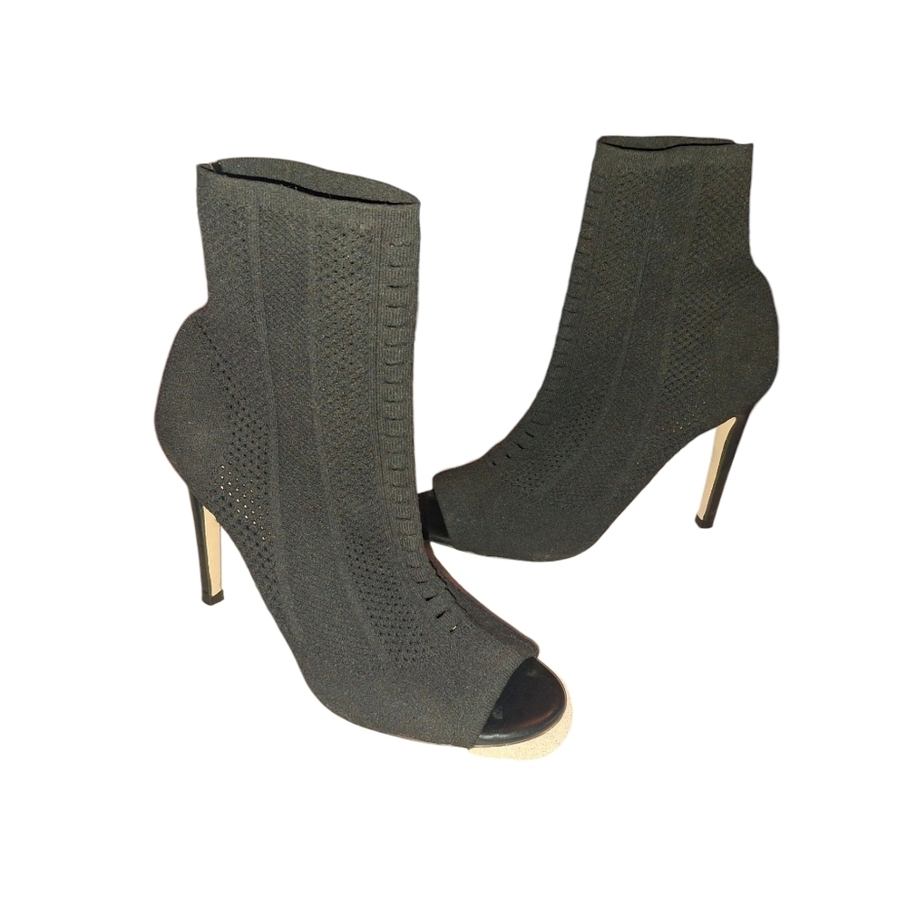 Aldo Black Heeled Boots Sleek Suede Design